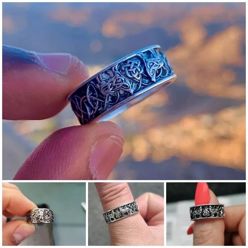 Huitan Viking Nordic Mythology Giant Wolf Men Ring in USA