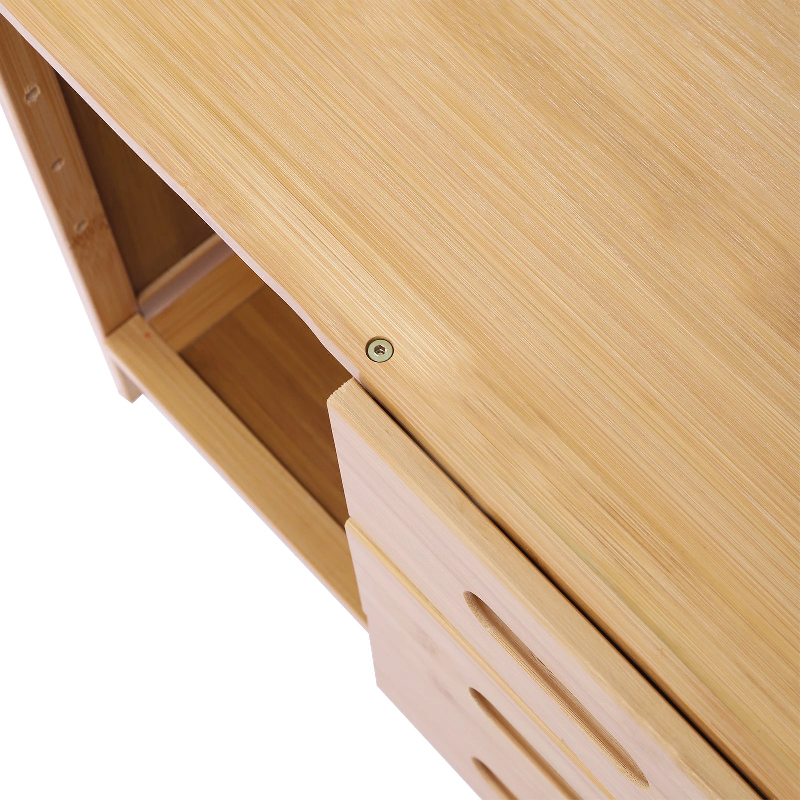 Drawer Modern Bamboo Nightstand Side Table Bedroom IN USA.