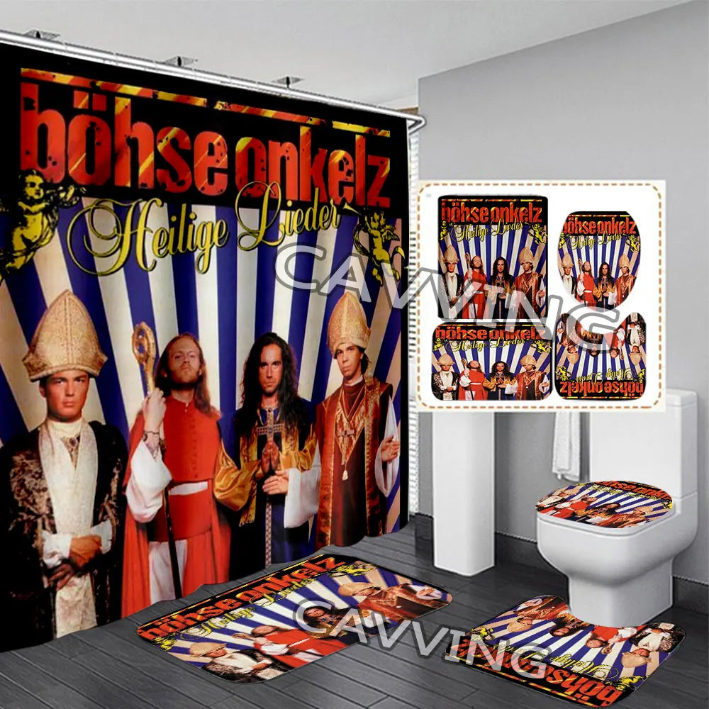 ROCK BAND 3D Shower Curtain Waterproof Bathroom Curtain in USA.