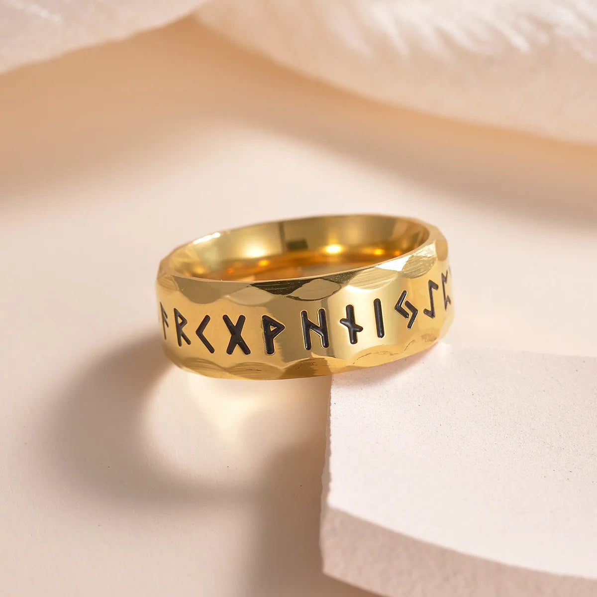 Nordic Retro Viking Rune Ring For Men Women Simple 316L Stainless Stee