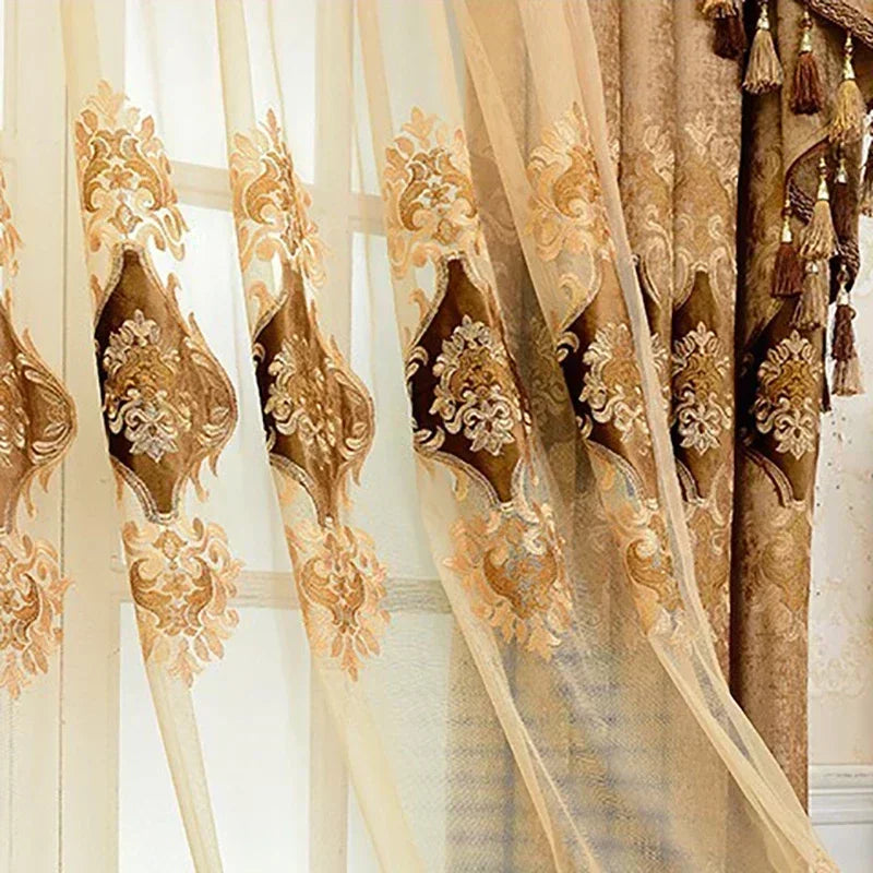 Embroidered Blackout Curtains Living Room Curtains in USA