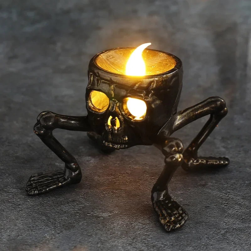 Halloween Break The Arm Skull LED Candle Lantern for Home