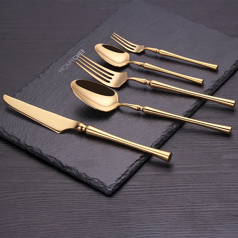 Pcs Gold Tableware Dinnerware Stainless Steel Cutlery Set