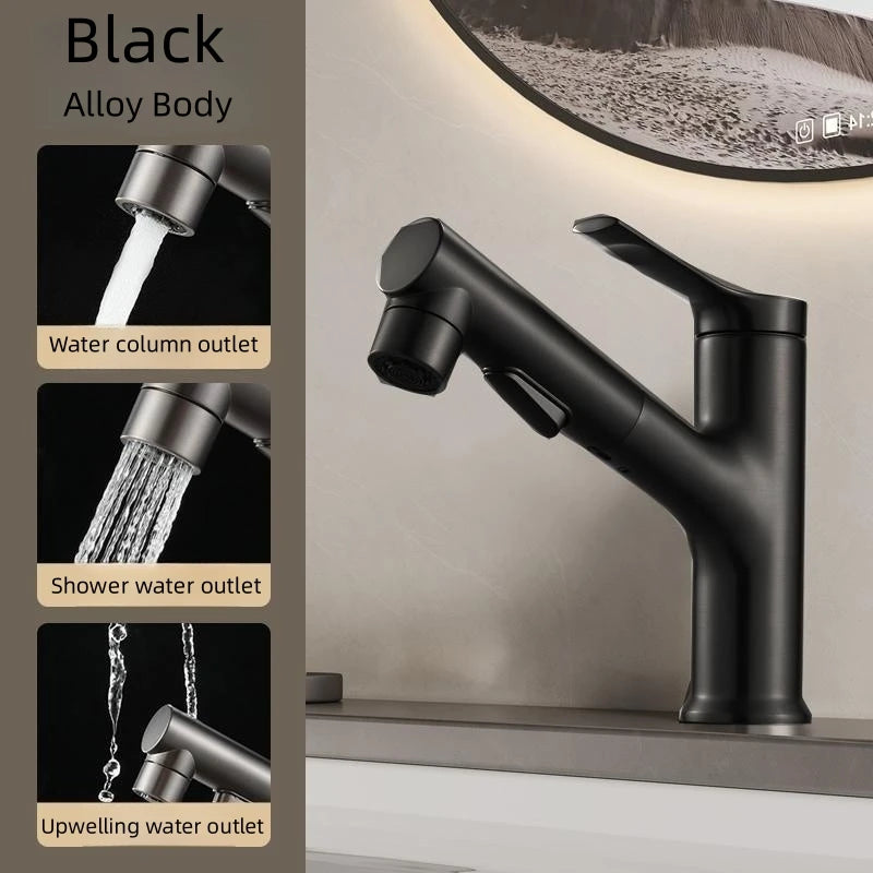 Bathroom Sink Faucet Basin Pull-out Type Hot and Cold Water