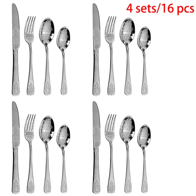 Stainless Steel Cutlery Set Portable Dinnerware Set