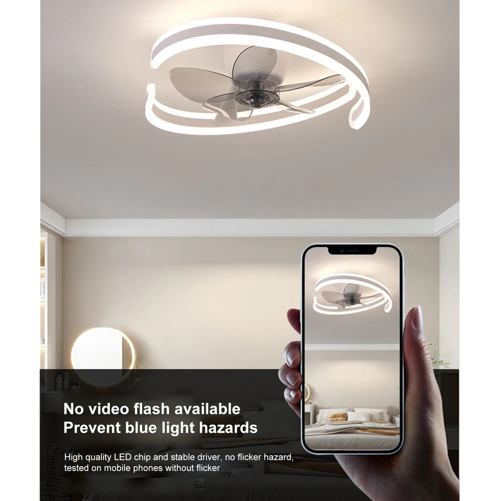 Modern Ceiling Fan Lamp Semi-Flush Mount Ceiling IN USA.