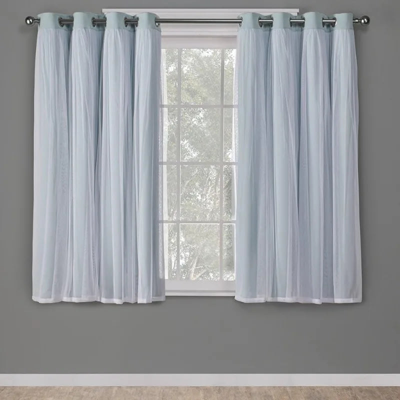 Layered Solid Room Darkening Blackout and Sheer Grommet in USA