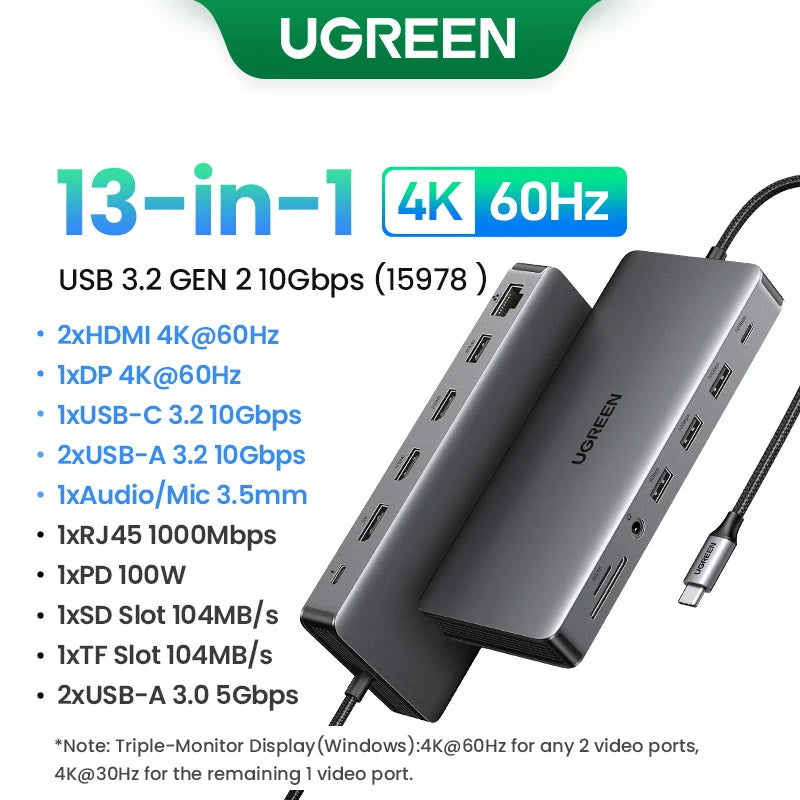 UGREEN USB HUB Type HDMI Ethernet MacBook iPad IN USA.