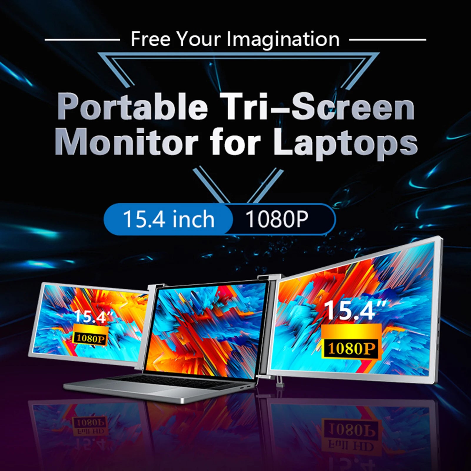 Portable Triple-screen Monitor Laptop Expansion Screen IN USA.