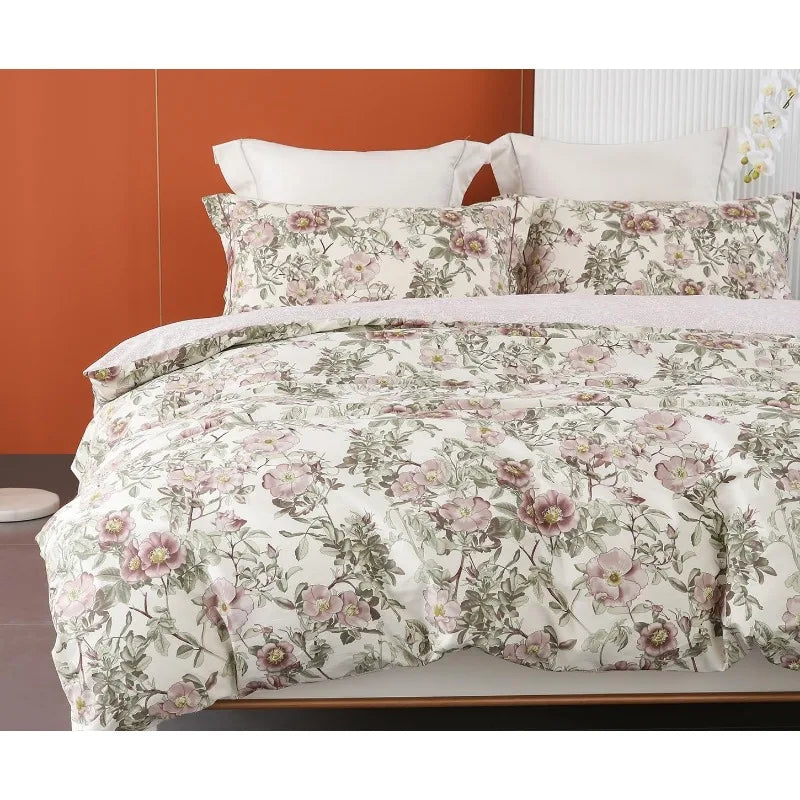 Duvet Cover, Thread Count Cotton Printed Luxury Floral Comforter