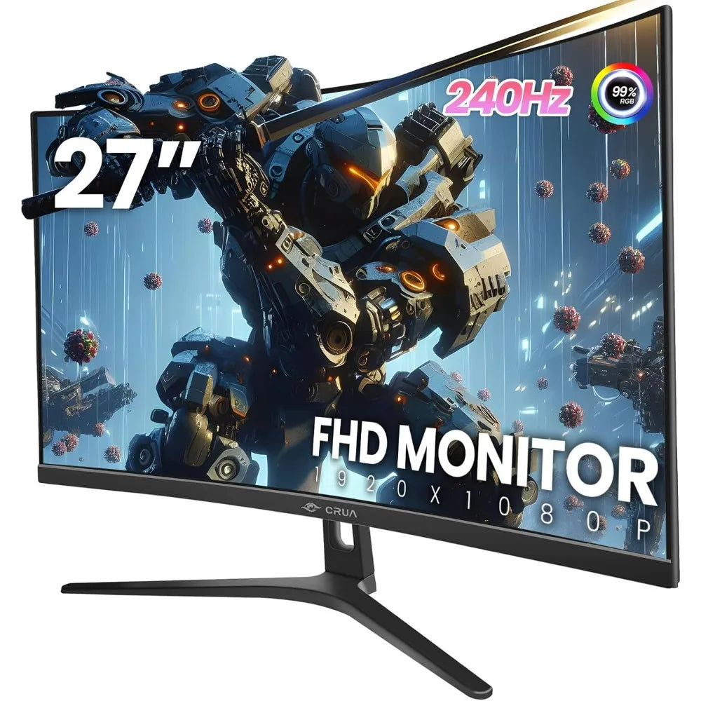 27 Inch Curved Gaming Monitor,Full HD(1920x1080P) VA Panel 1800R 240Hz