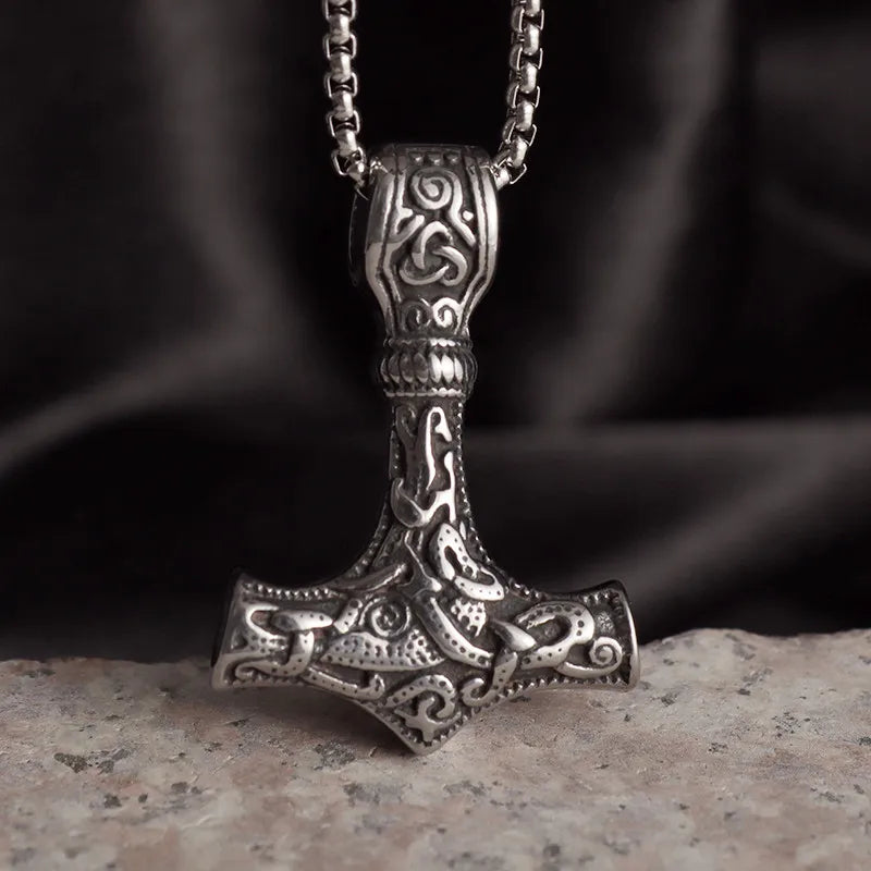 Nordic Crown Thor's Hammer Pendant Vintage in USA