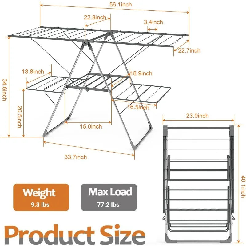 Clothes Drying Rack Foldable, Large Laundry Drying IN USA.