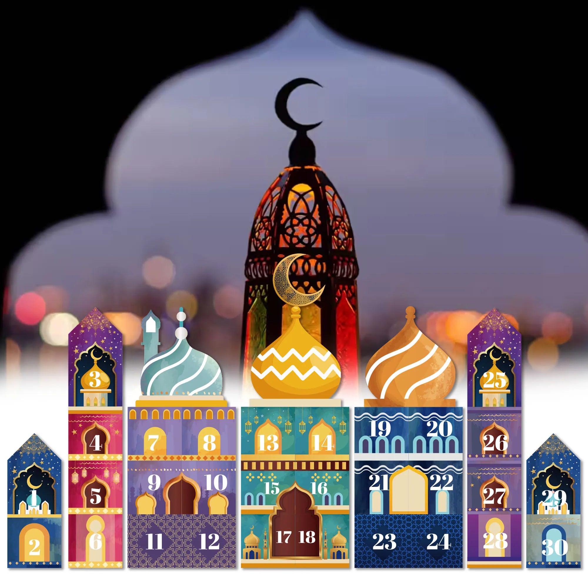 Ramadan Decorations 30 Days DIY Eid Mubarak Countdown Calendar Advent 