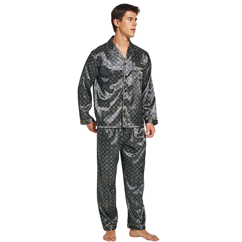 Tony&Candice Men's Satin Silk Pajama Set Men Pajamas Silk in USA