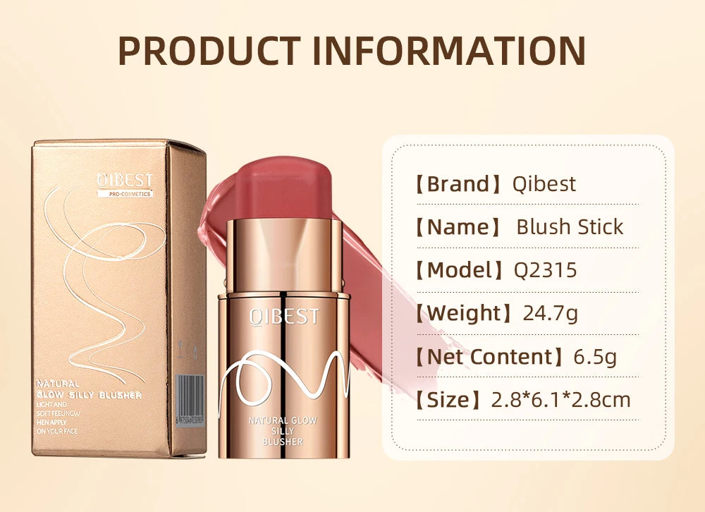 QIBEST Lipstick Blush Stick Eyes Cheek Lip Tint Buildable in USA