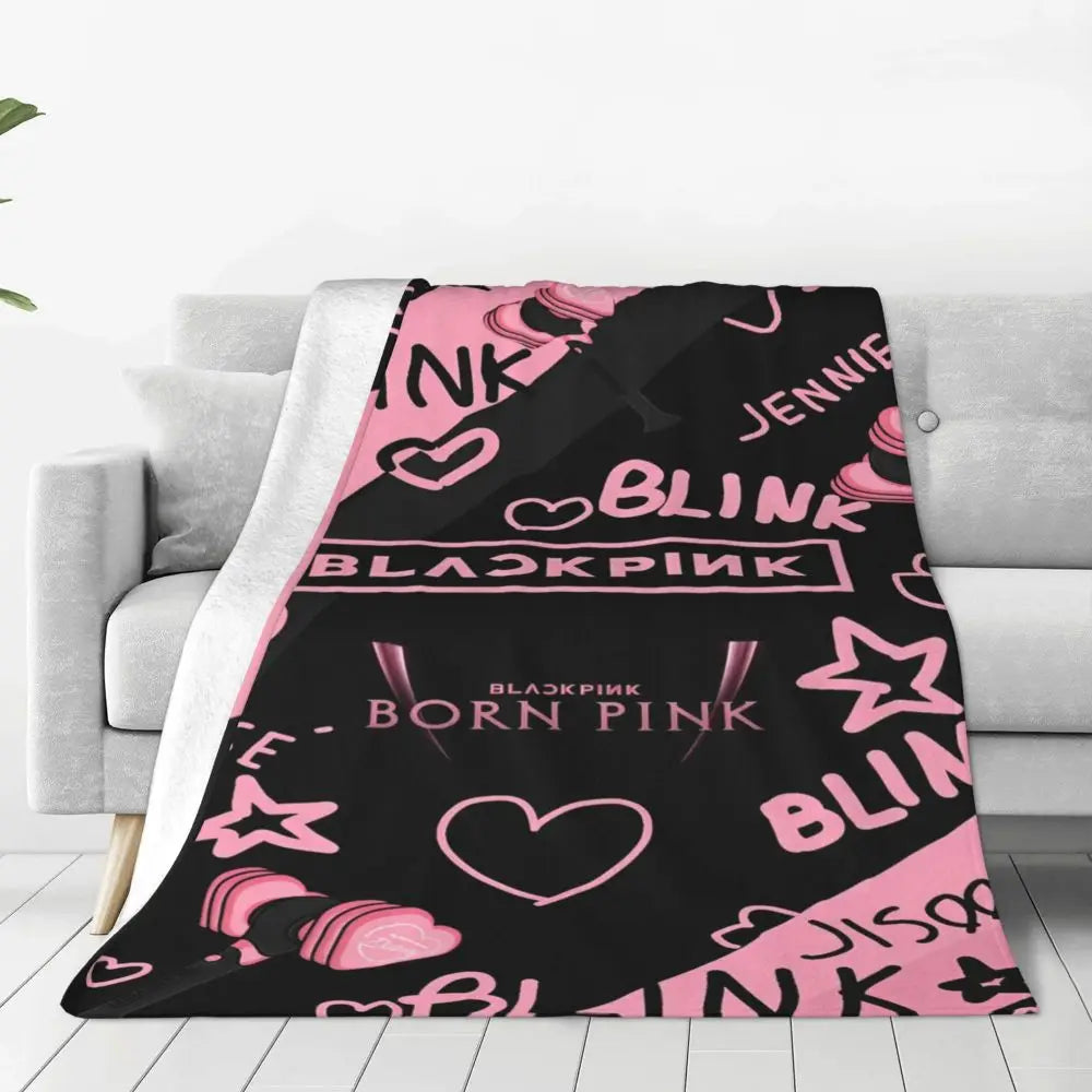 Music Idol Black-Pinks Girl Blankets Flannel All Season in USA