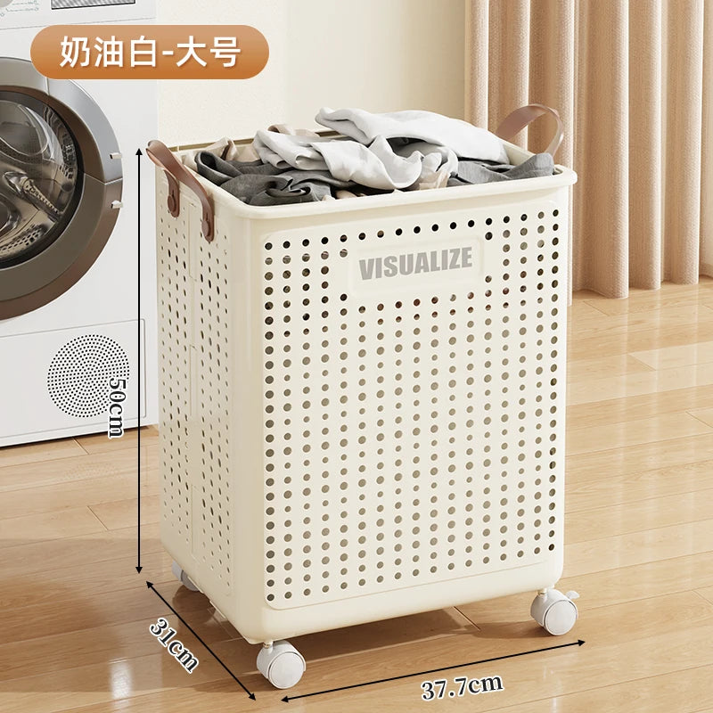 Foldable Laundry Basket hamper casters Washing Clothes in USA