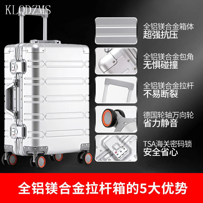 Aluminium Suitcases Wheeled Trolleys Business Trip in USA