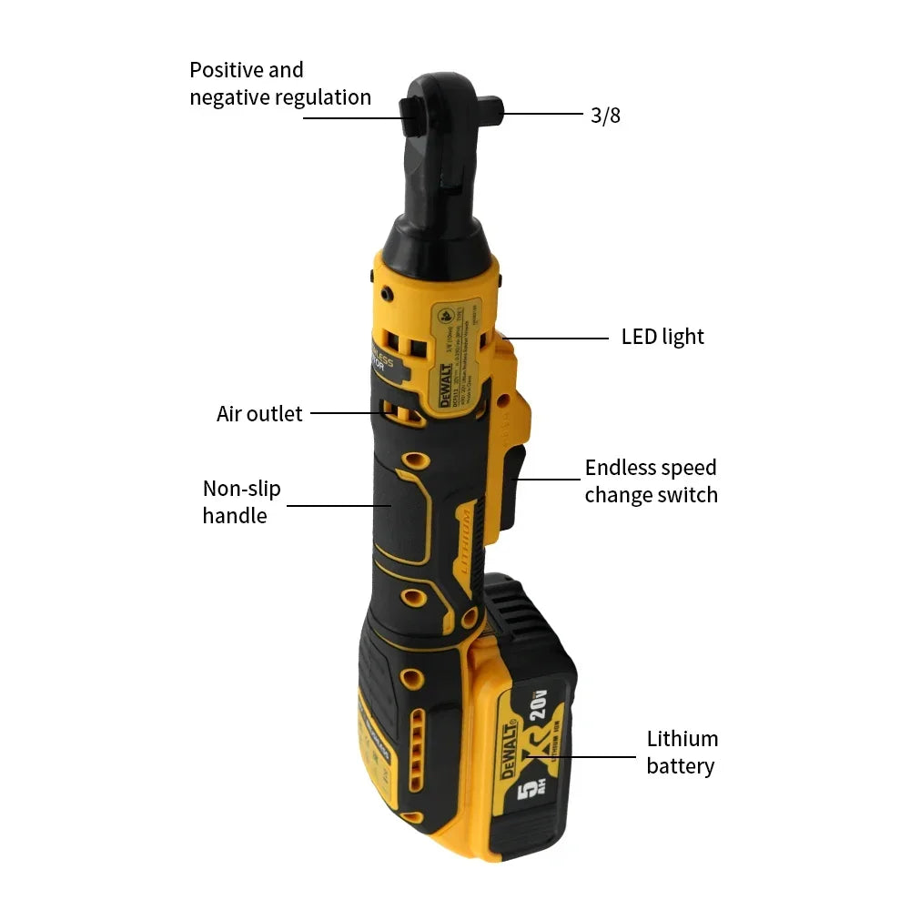 Ratchet Right Angle Wrench Variable Speed Brushless IN USA.