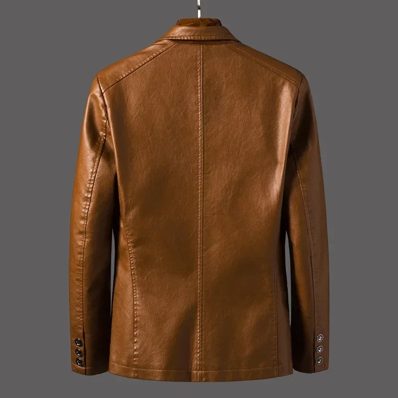 Spring Autumn Biker Leather Men's Jacket Leather IN USA.