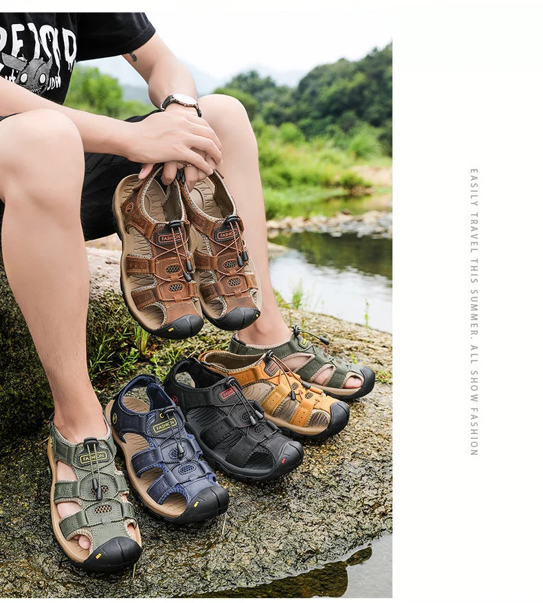 Summer Men Sandals Leather Mens Casual Shoes in USA