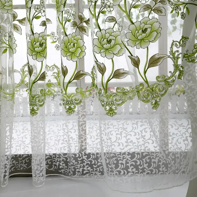 Peony Tulle Curtains Kitchen Door Window Living Room in USA