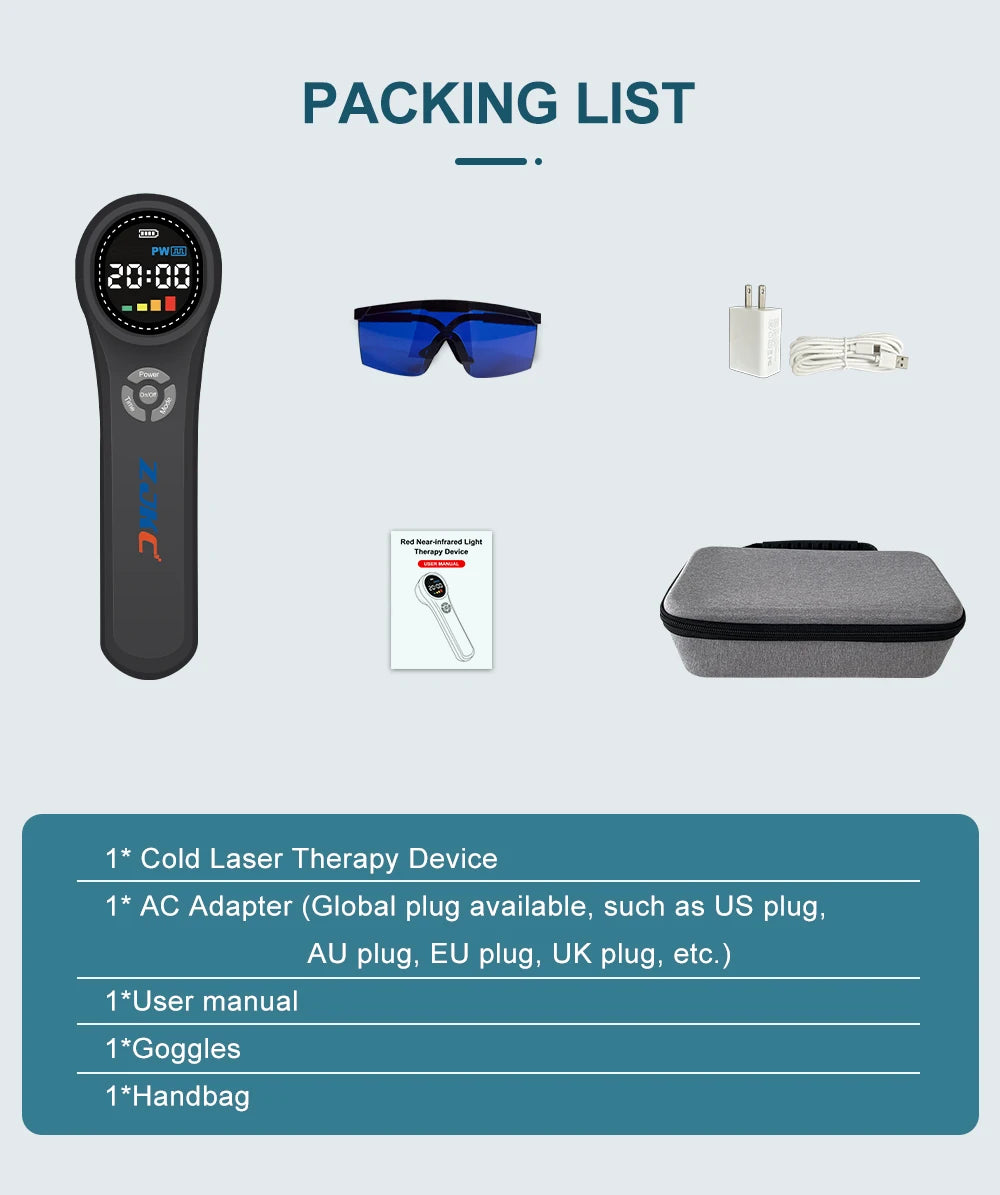 ZJKC Portable 660nm 810nm 980nm Cold Laser Therapy Device Home Use for