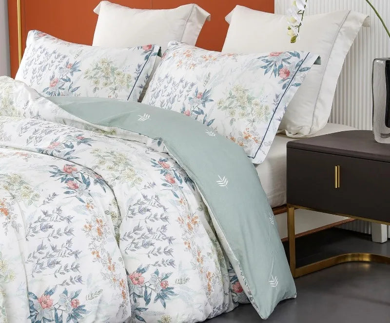 Duvet Cover, Thread Count Cotton Printed Luxury Floral Comforter