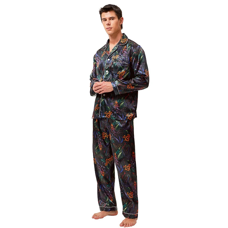 Tony&Candice Men's Satin Silk Pajama Set Men Pajamas Silk in USA