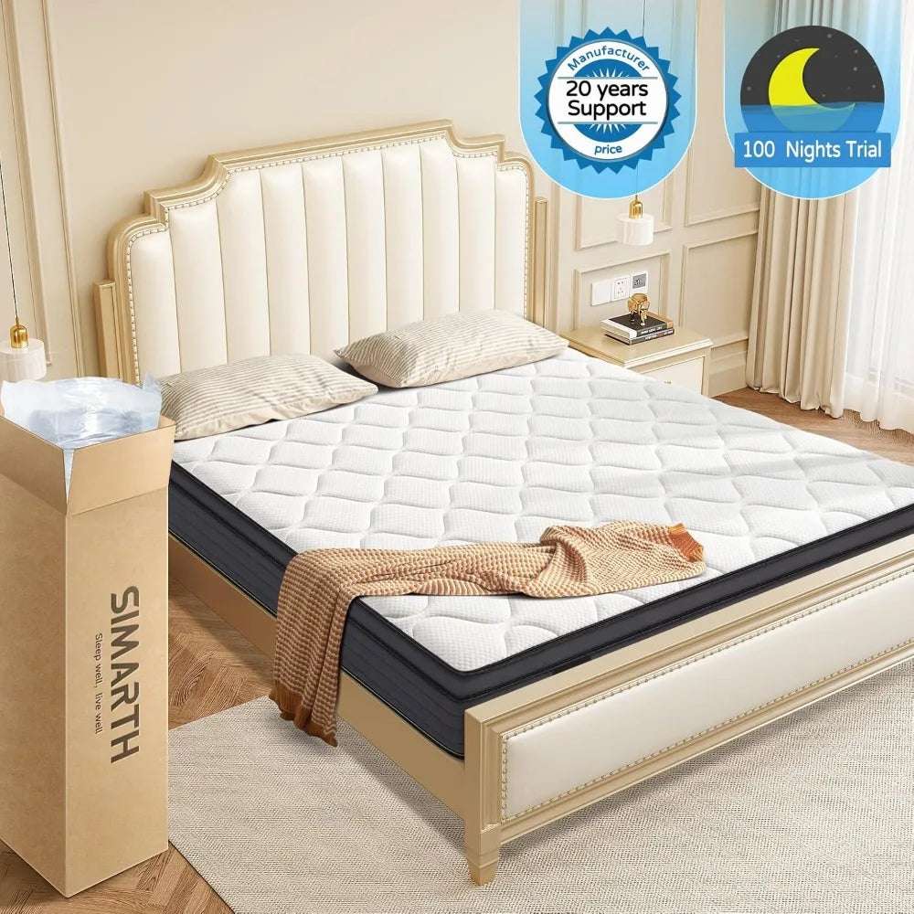 Queen Size Mattresses - Strengthen 12 Inch Hybrid Mattress Box