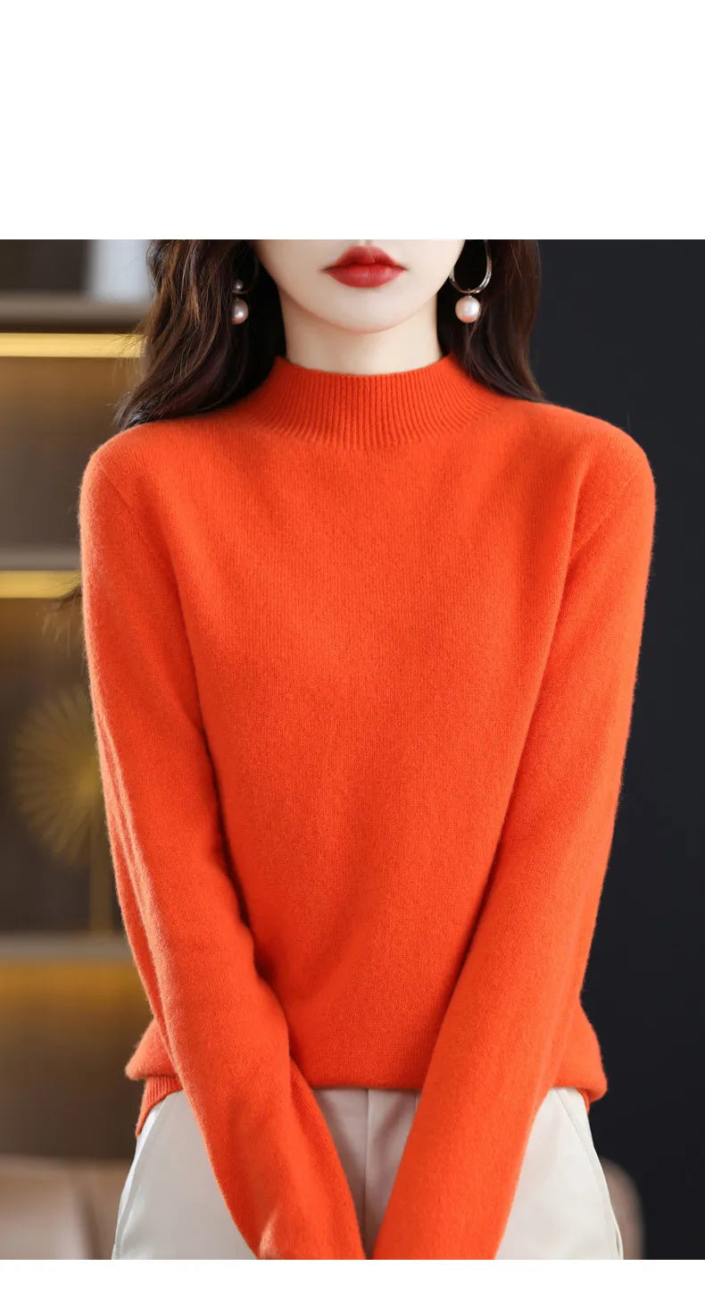 Pure Wool Half-neck Pullover In Autumn And Winter New Cashmere in USA