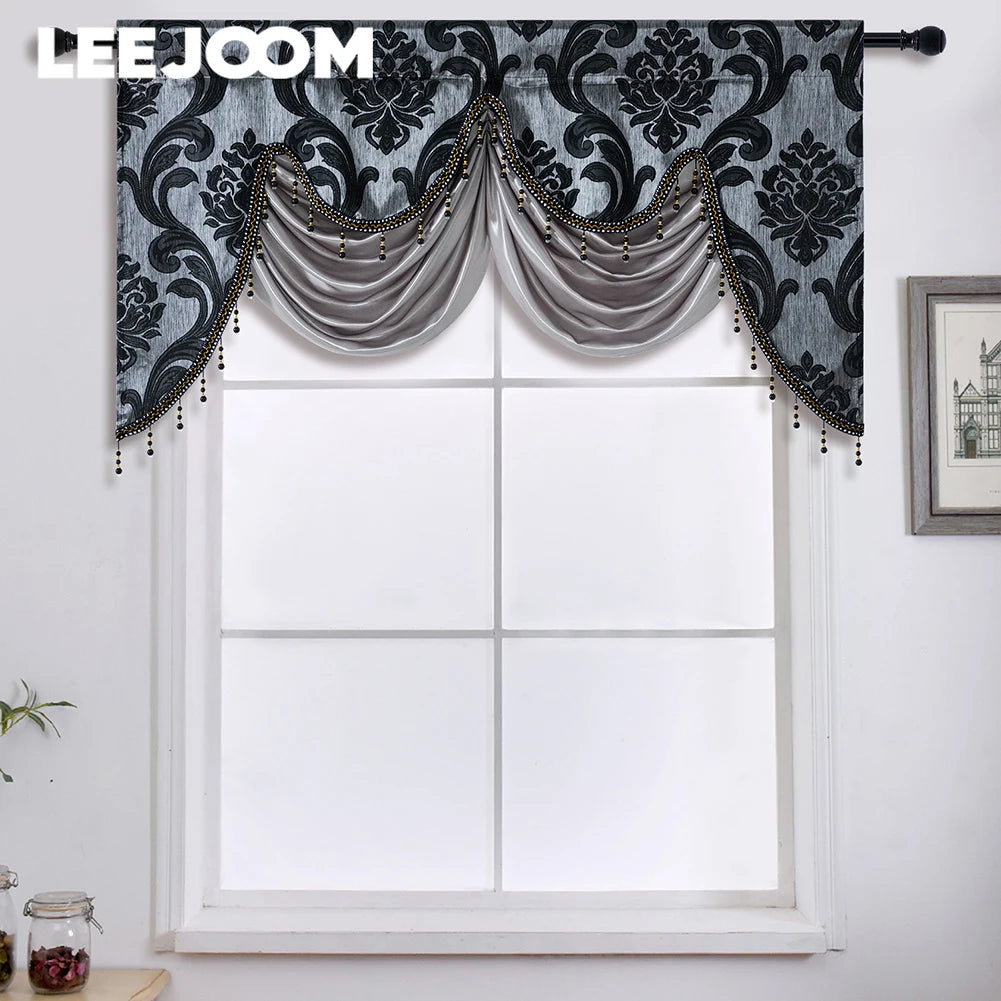 Living Room Luxury Jacquard Fabric Curtain Head Window in USA