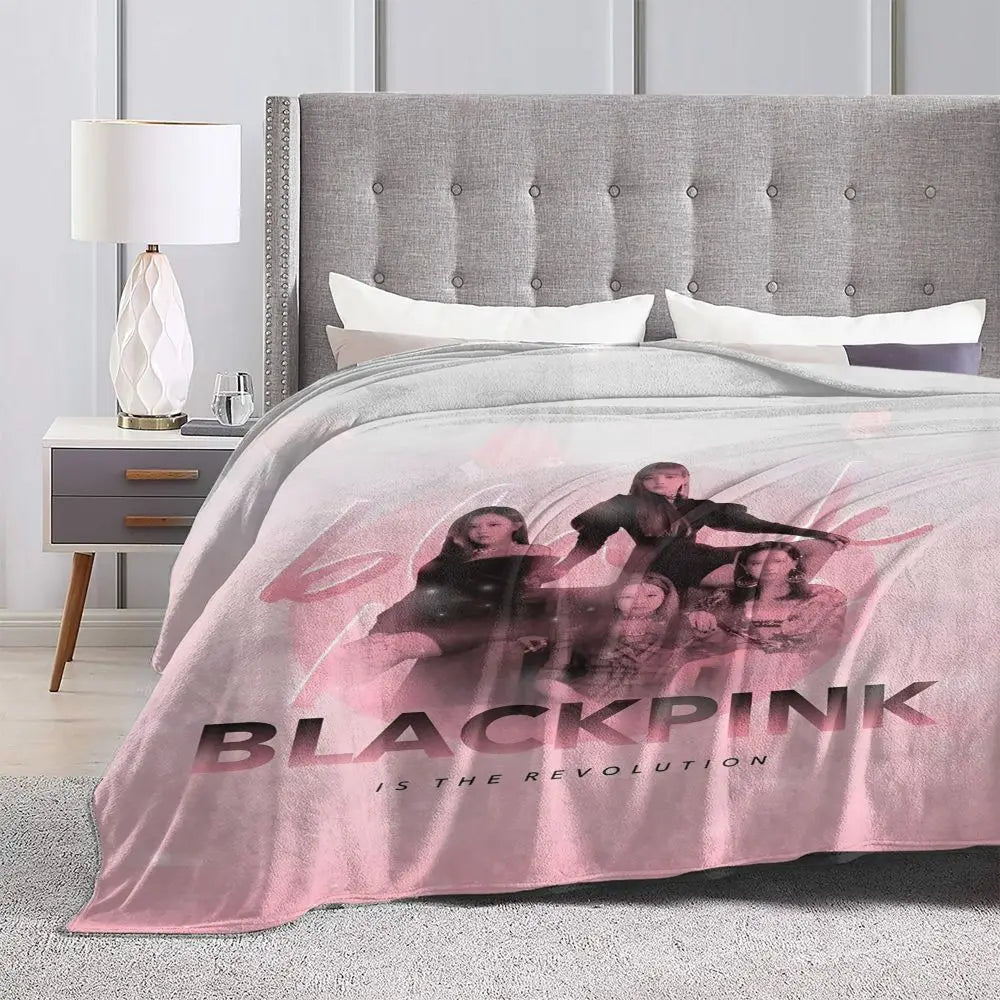 Music Idol Black-Pinks Girl Blankets Flannel All Season in USA