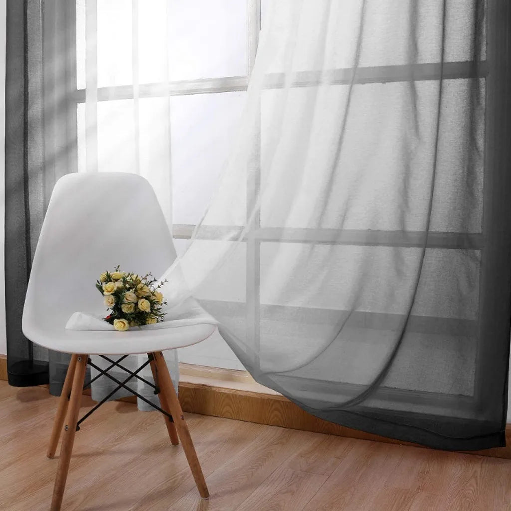 Modern Gradient Color Curtain Tulle Decorative Sheer Curtains IN USA.