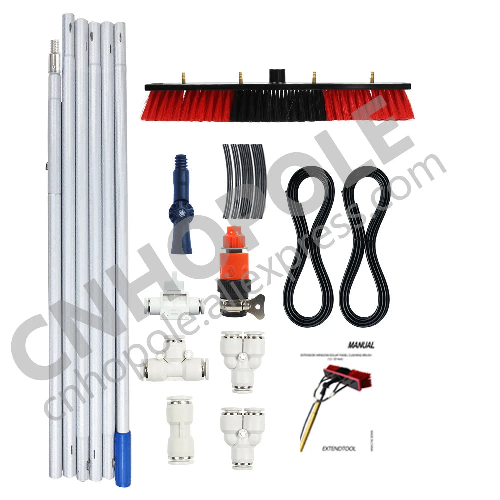 Solar Panel Cleaning Brush Kit with Extension Pole IN USA.