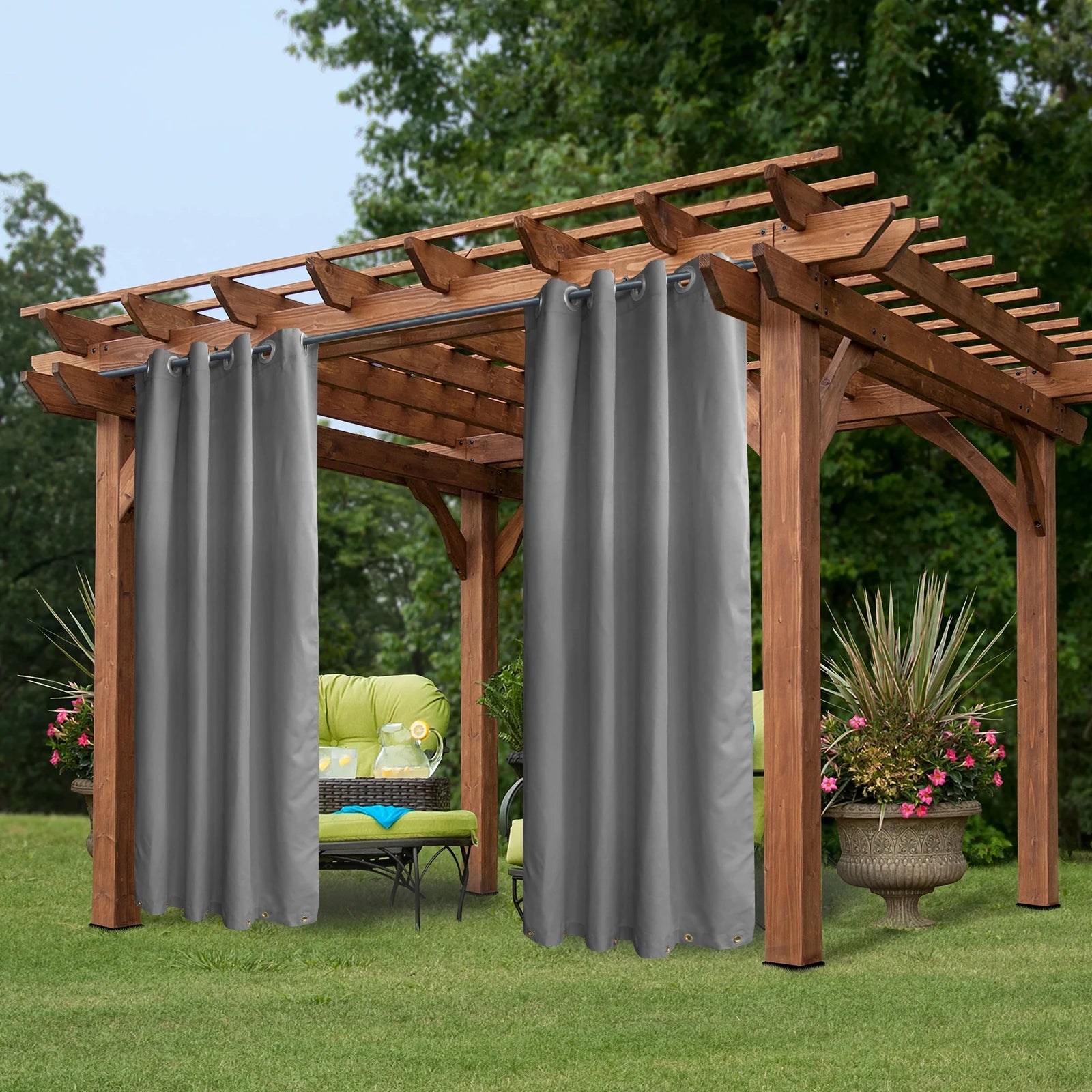 Grey Novelty Thermal Tab Top Blackout Curtain in USA