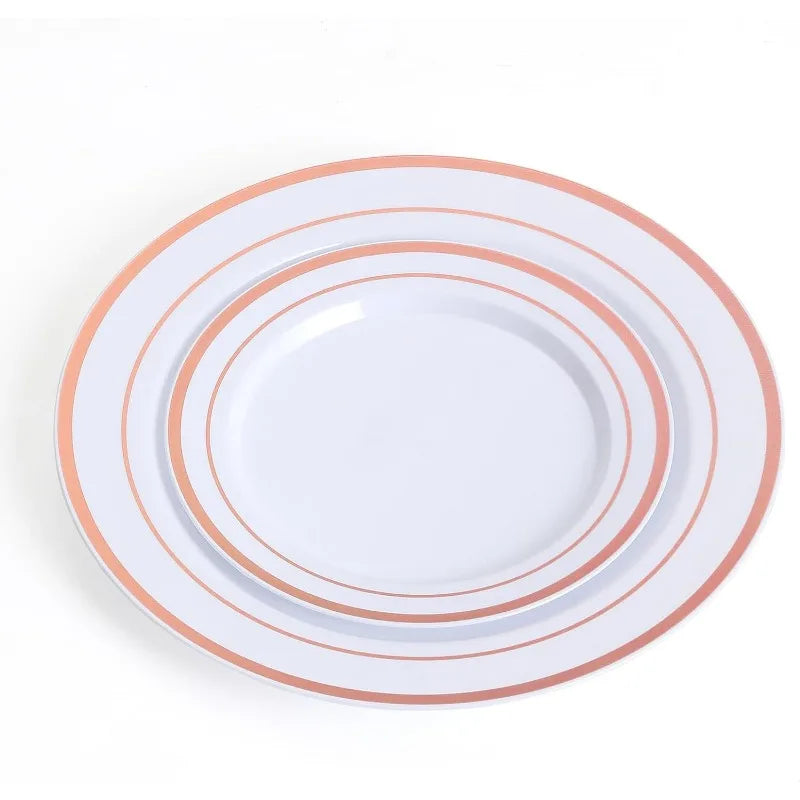 Plastic Dinnerware Set 100 Guests, Disposable Plastic Plate