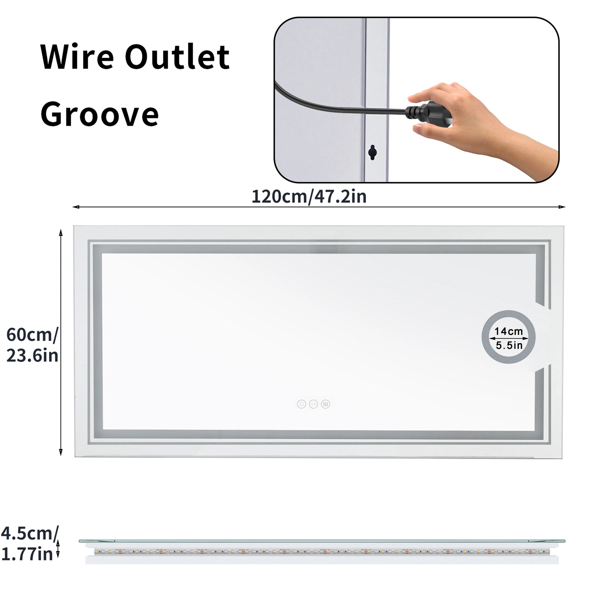 Large Backlit LED Illuminated Bathroom Mirror Touch