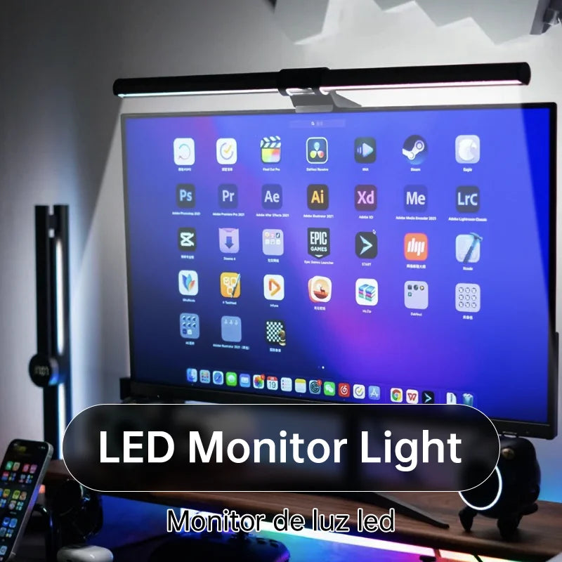 Curved Monitor Light Bar Rgb Computer Screen Lamp Dimmable Backlight H