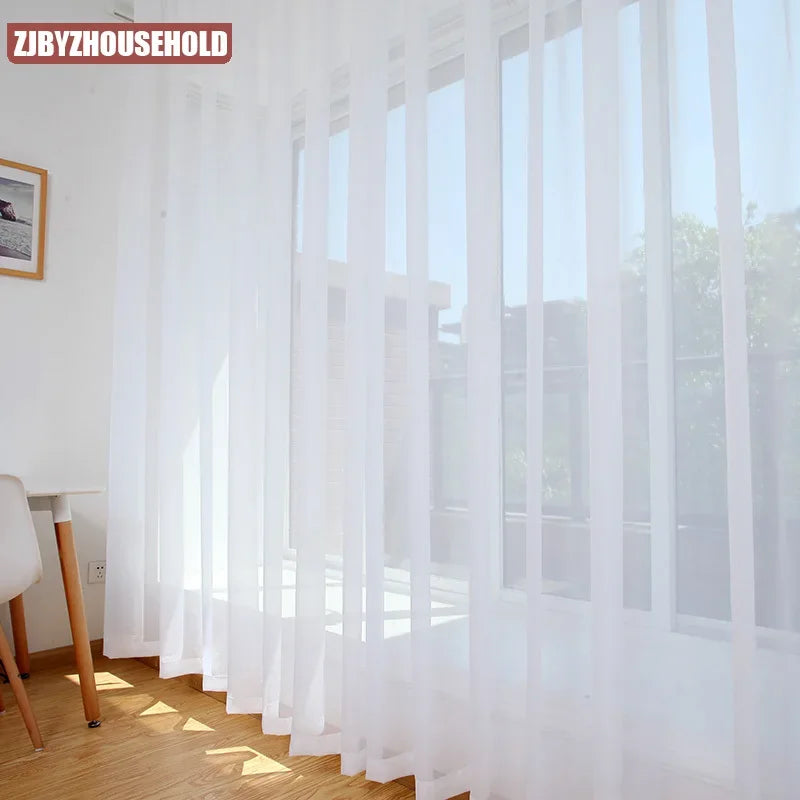 Mordern Simple Sheer Window Curtains Tulle Modern Voile Curtain IN USA.