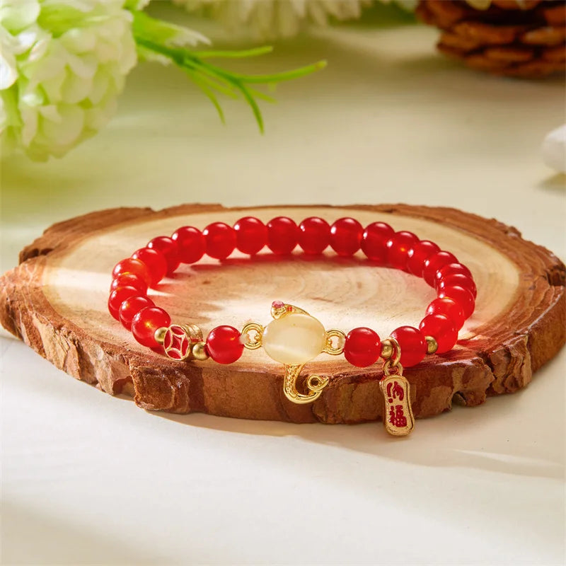 Snake Year Luck Bracelet Women Blessing Amulet in USA