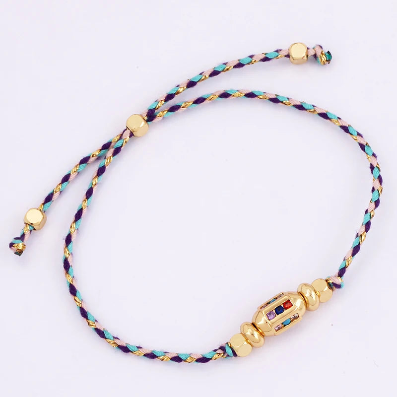 Nature Cotton Cord Knotting Evil Eye Bracelet in USA