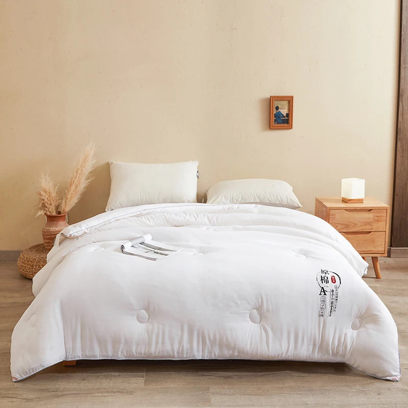 Quilted White Comforters Queen Size, All Season Down