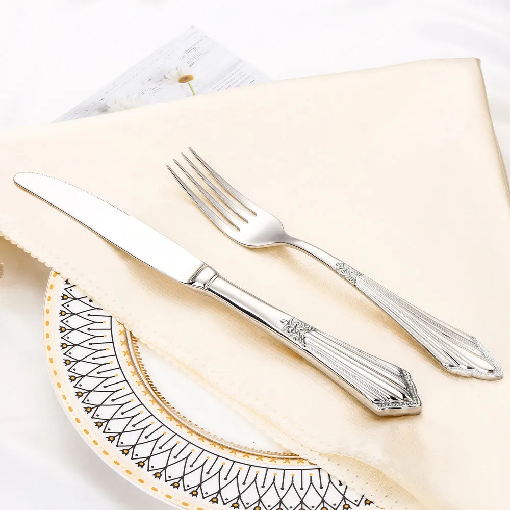 PCS Luxury Gold Plated Flatware Set Dishwasher Safe