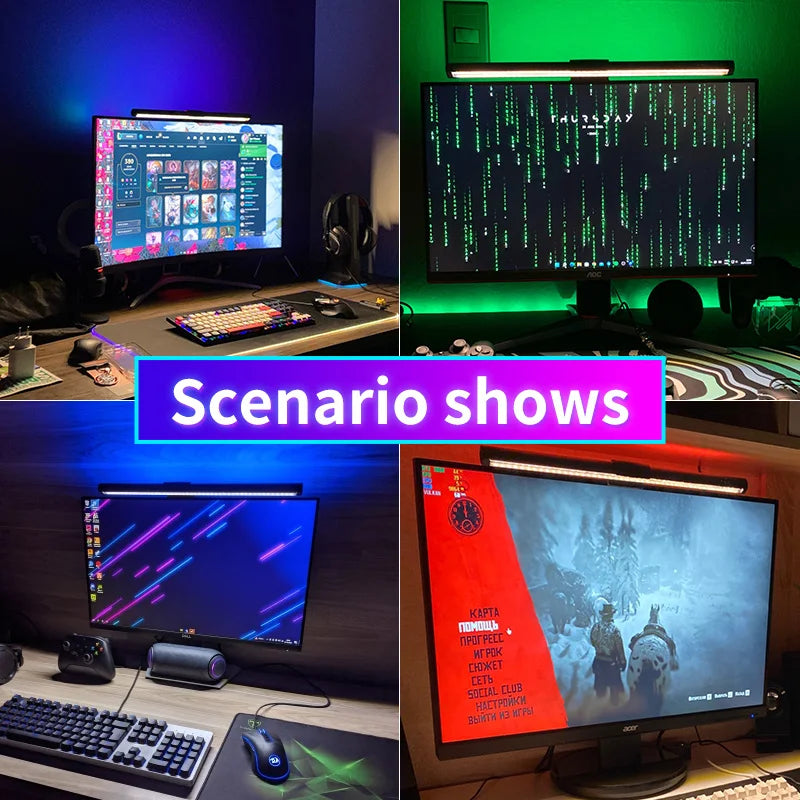 Curved Monitor Light Bar Rgb Computer Screen Lamp Dimmable Backlight H