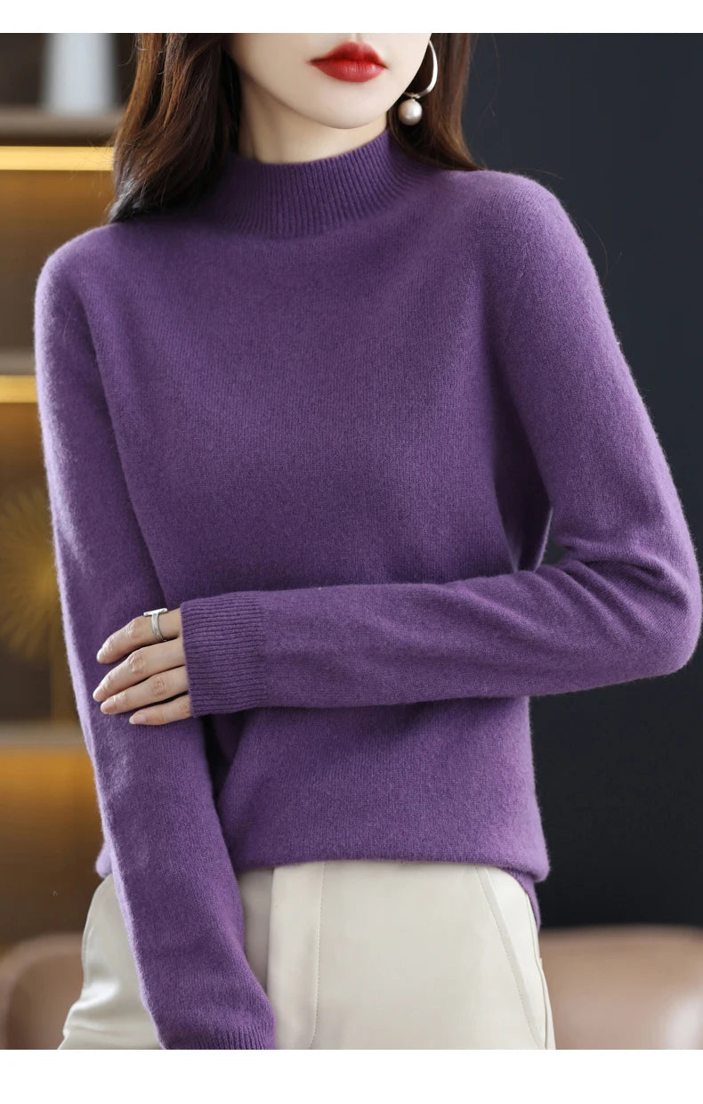 Pure Wool Half-neck Pullover In Autumn And Winter New Cashmere in USA