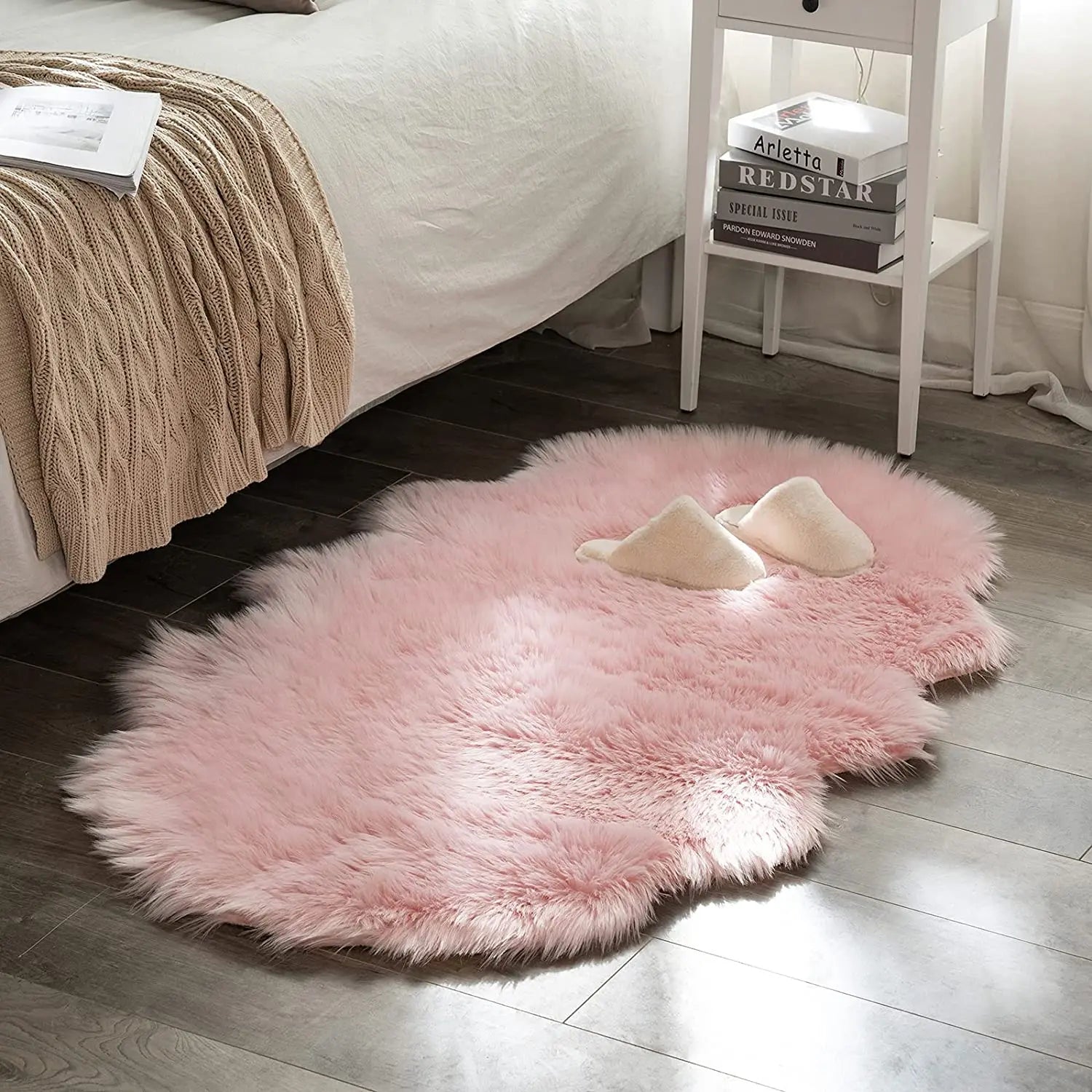 Soft Sheepskin Bedroom Carpet Imitation Wool Pad Long Hair