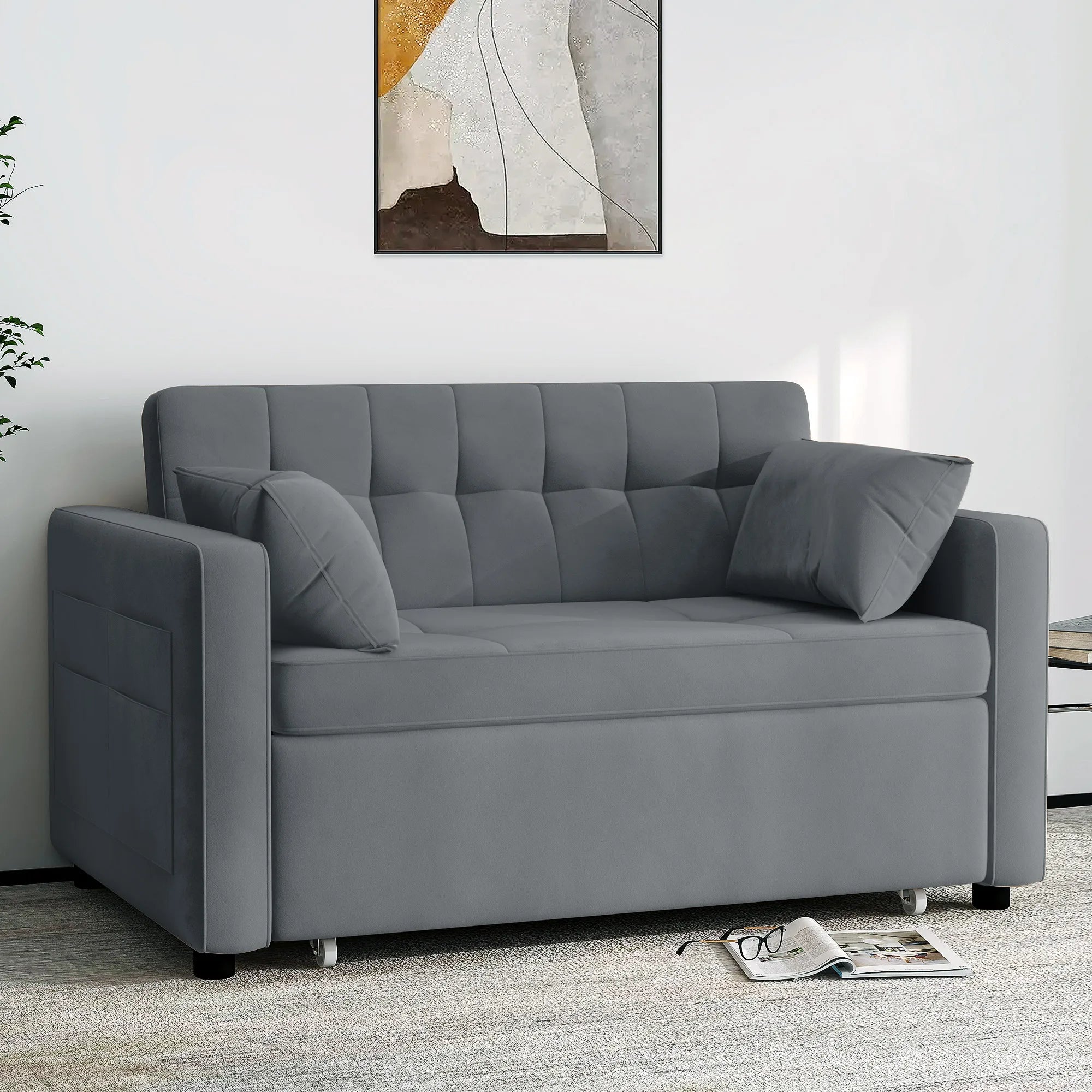 Convertible Sofa Bed, Multi-Functional Velvet Sleeper IN USA.