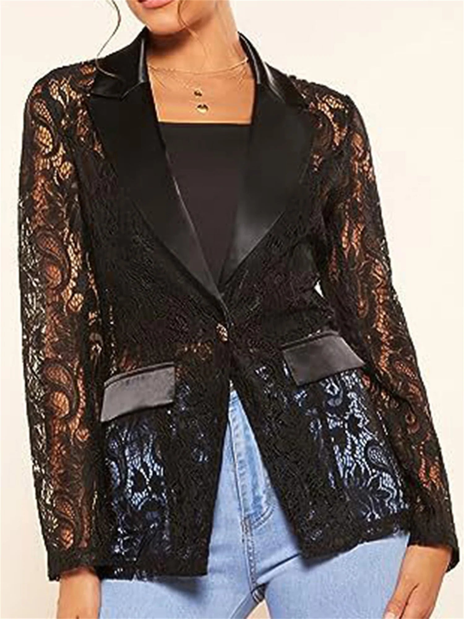 Women s Fashion Blazer Solid Color Open Front Lapel IN USA.